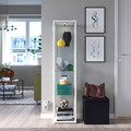 BLÅLIDEN / STRIMSÄV Glass-door cabinet with lighting, white