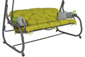 Large Garden Swing with Cushions, grey-lime