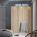 PAX / FORSAND Wardrobe combination, white/white stained oak effect, 150x60x201 cm