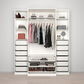 PAX Wardrobe, white, Tyssedal glass, 200x60x236 cm