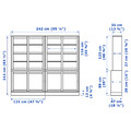 HAVSTA Storage comb w sliding glass doors, white, 242x47x212 cm