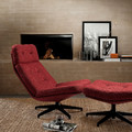 HAVBERG Swivel armchair, Lejde red-brown