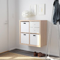 KALLAX Shelving unit, white stained oak effect, 77x77 cm