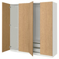 PAX / STORKLINTA Wardrobe combination, white/oak effect, 200x60x201 cm