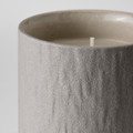 SILKESTRÄD Scented candle in ceramic jar, dew & moss/off-white, 45 hr