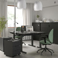 MITTZON Desk sit/stand, electric black stained ash veneer/black, 120x60 cm