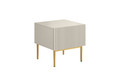 Nightstand Bedside Table Nicole Set of 2, gold legs, cashmere