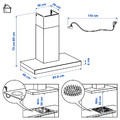 KULINARISK Wall mounted extractor hood, stainless steel, glass