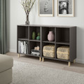 EKET Cabinet combination with legs, dark grey, wood, 140x35x80 cm