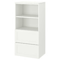 SMÅSTAD / PLATSA Bookcase, white with frame/with 2 drawers, 60x42x123 cm