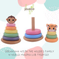 Joueco Wooden Stacking Tower The Wildies Family, 1pc, assorted, 12m+