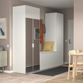 PLATSA Wardrobe with 9 doors, white STRAUMEN mirror glass /FONNES white, 260x42x221 cm