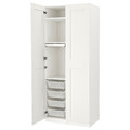 PAX / GRIMO Wardrobe combination, white/white, 100x60x236 cm