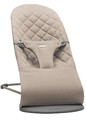 BABYBJÖRN Bouncer Bliss WOVEN, Sand Grey with Googly Eyes Pastels