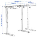 RELATERA Underframe sit/stand f table top, white, 90/117 cm