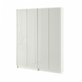 BILLY / HÖGBO Bookcase combination w glass doors, white, 160x202 cm