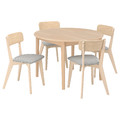 SKANSNÄS / LISABO Table and 4 chairs, light beech ash/Tallmyra white/black, 115/170 cm