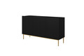 Three-Door Cabinet Nicole 150 cm, matt black/gold legs