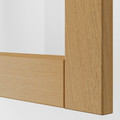 METOD Wall cabinet w shelves/glass door, white/Forsbacka oak, 30x80 cm