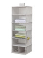 BLÄDDRARE Hanging storage with 7 compartments, grey, patterned, 30x30x90 cm