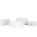 MALM Bedroom furniture, set of 4, white, 160x200 cm