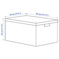 TJENA Storage box with lid, white, 25x35x20 cm