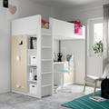 SMÅSTAD Loft bed, white birch/with desk with 4 drawers, 90x200 cm