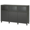 BESTÅ Storage combination with doors, dark grey Lappviken/Sindvik dark grey, 180x42x112 cm