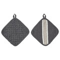 MARIATHERES Pot holder, grey, beige, 19x19 cm, 2 pack