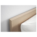 MALM Bed frame, high, white stained oak veneer/Lönset, 120x200 cm