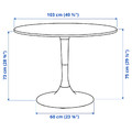 DOCKSTA / ÄLVSTA Table and 4 chairs, white white/rattan chrome-plated, 103 cm