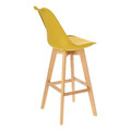 Bar Stool Norden Wood, high, PP, yellow