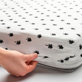 GRÖNFINK Fitted sheet for cot, white/tree pattern, 60x120 cm