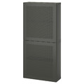 BESTÅ Wall cabinet with 2 doors, dark grey/Mörtviken dark grey, 60x22x128 cm