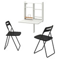 NORBERG / NISSE Table and 2 chairs, white/black