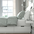 NORDLI Bed frame with storage and mattress, with headboard white/Valevåg firm, 160x200 cm