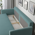 BRISSUND 3-seat sofa-bed, Hakebo light turquoise