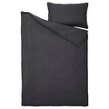 DYTÅG Duvet cover and pillowcase, dark grey, 150x200/50x60