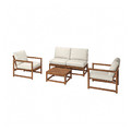 NÄMMARÖ 4-seat conversation set, outdoor, light brown stained/Frösön/Duvholmen beige