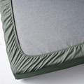 DVALA Fitted sheet, grey-green, 160x200 cm