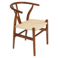 Dining Chair Wicker Natural, dark brown