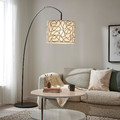 VINGMAST / SKAFTET Floor lamp, arched, beige/black