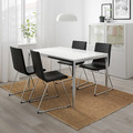 TORSBY Table, chrome plated, high gloss white, 135x85 cm