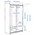 HAUGA Wardrobe with sliding doors, white, 118x55x199 cm