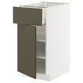 METOD / MAXIMERA Base cabinet with drawer/door, white/Havstorp brown-beige, 40x60 cm