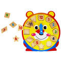 Wooden Educational Clock, random patterns, 1pc, 3+