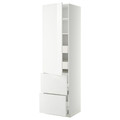 METOD / MAXIMERA Hi cab w shlvs/4 drawers/dr/2 frnts, white/Ringhult white, 60x60x220 cm