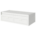 BRIMNES Day-bed w 2 drawers/2 mattresses, white/Åfjäll medium firm, 80x200 cm