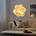 RAMSELE Pendant lamp, geometric, white, 43 cm
