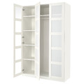 PAX / BERGSBO Wardrobe combination, white/white glass, 150x60x236 cm